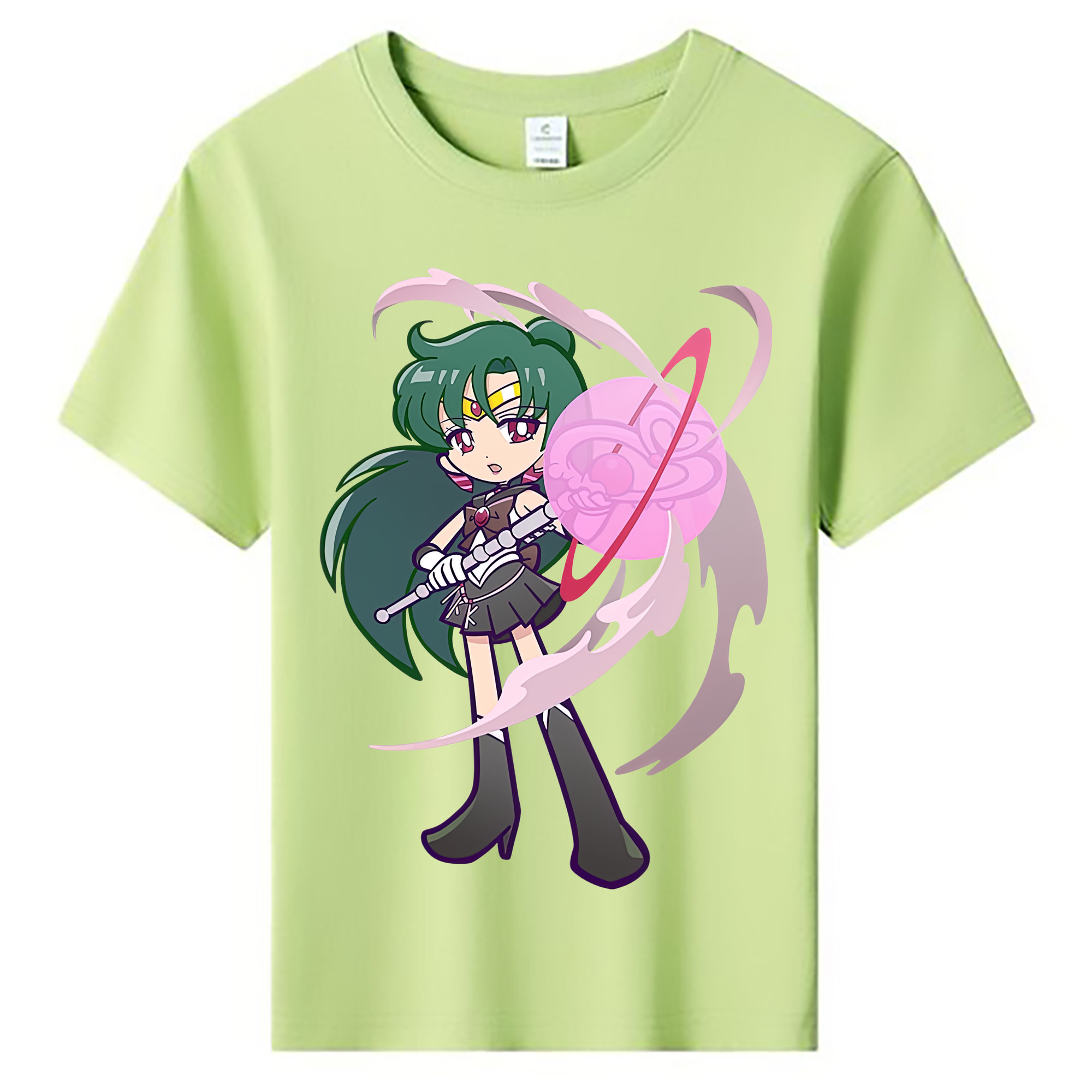 （画像用） 美少女戦士セーラームーン 冥王せつな Sailor Moon Meiou Setsuna 綿100％キッズTシャツ（フロントプリント）